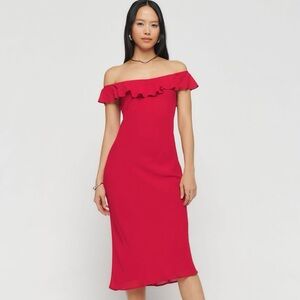 Reformation Charm Dress in Cherry